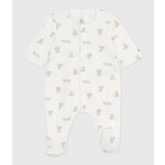 Petit Bateau Babypyjama in tubic met print MARSHMALLOW/ BRUN