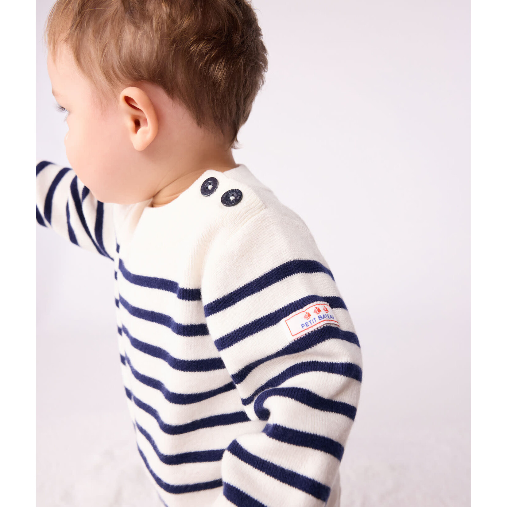 Petit Bateau PULL MARIN MARSHMALLOW/SOIR A0DUF