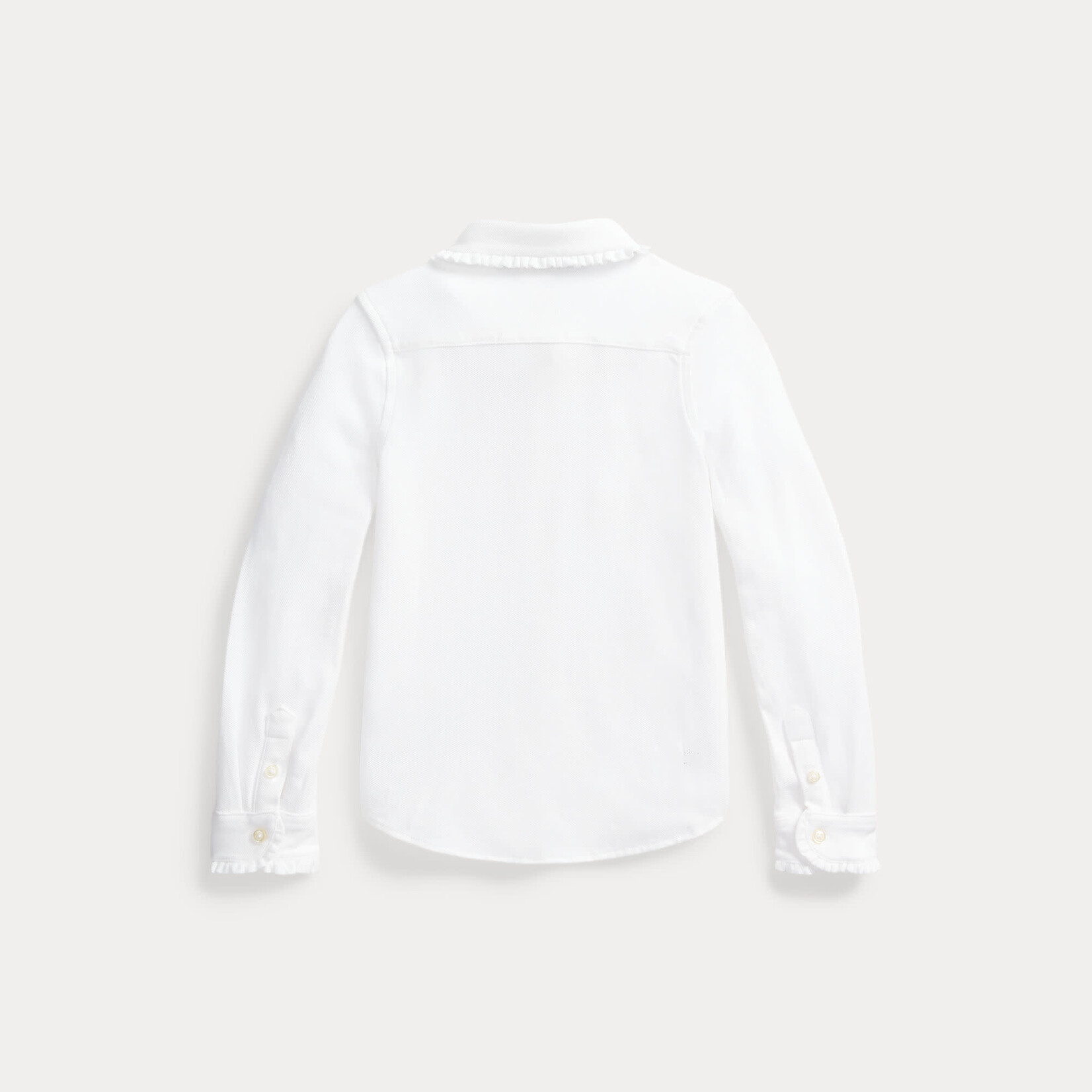 Ralph Lauren KNIT OXFORD-SHIRTS-BUTTON FRONT SHIRT WHITE