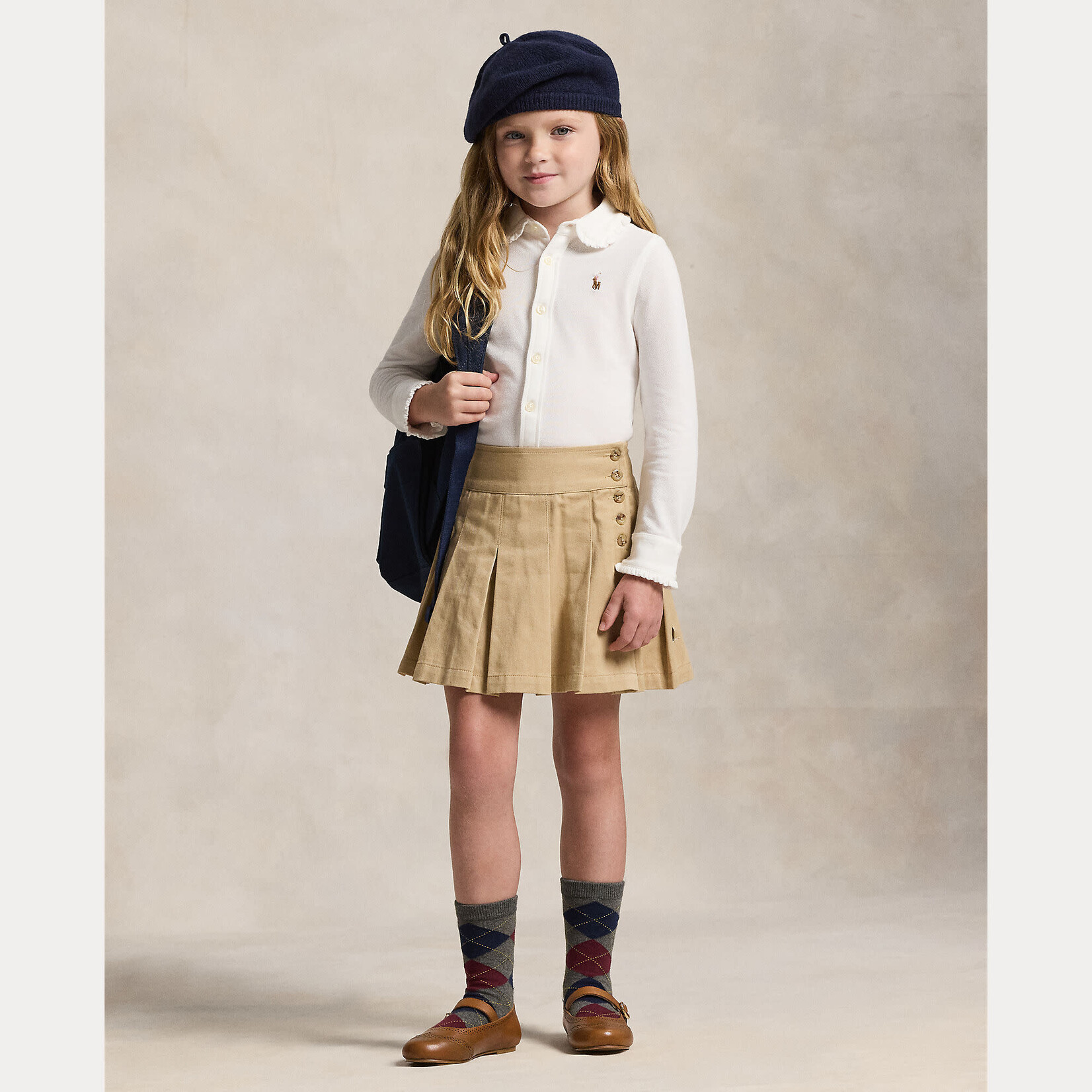 Ralph Lauren KNIT OXFORD-SHIRTS-BUTTON FRONT SHIRT WHITE