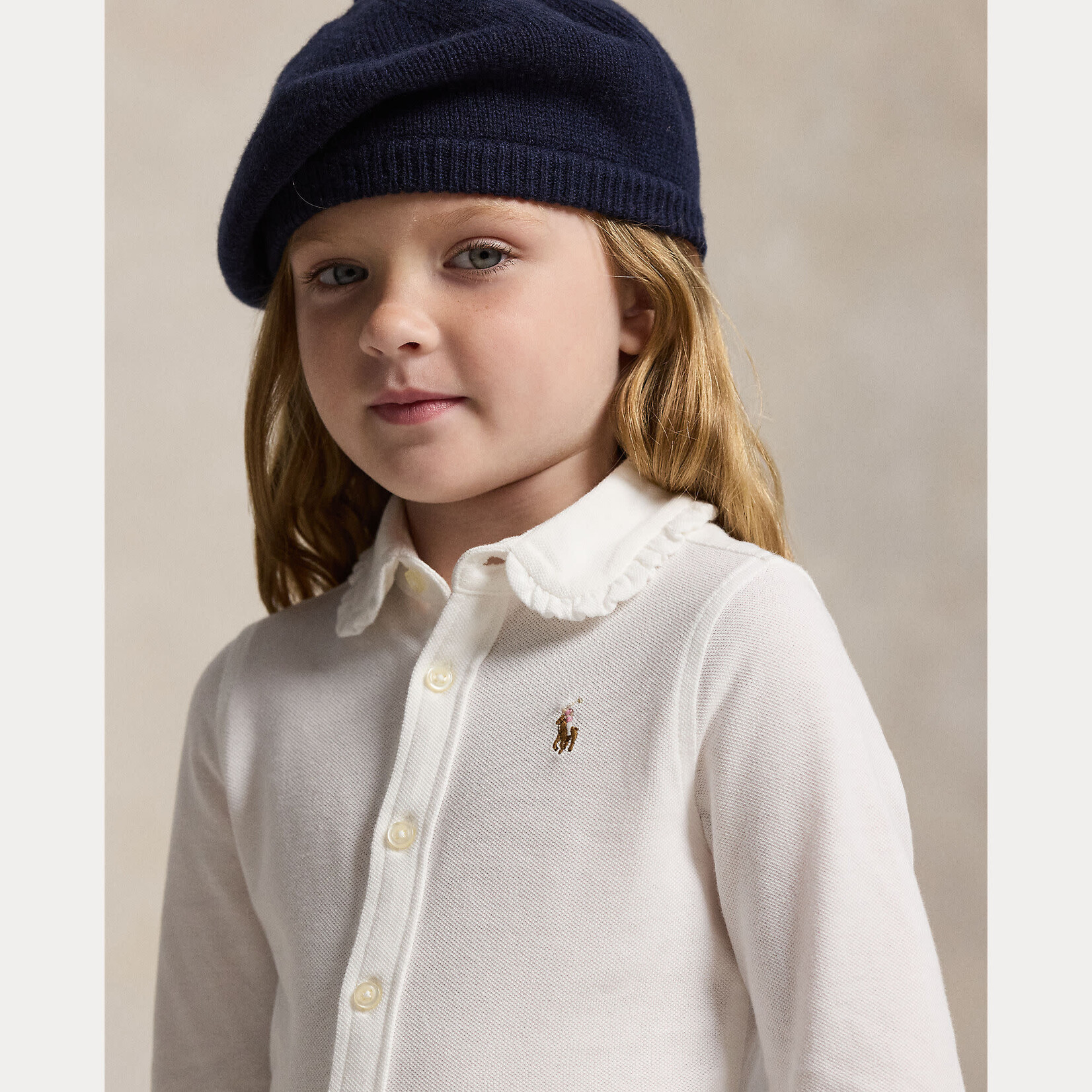 Ralph Lauren KNIT OXFORD-SHIRTS-BUTTON FRONT SHIRT WHITE