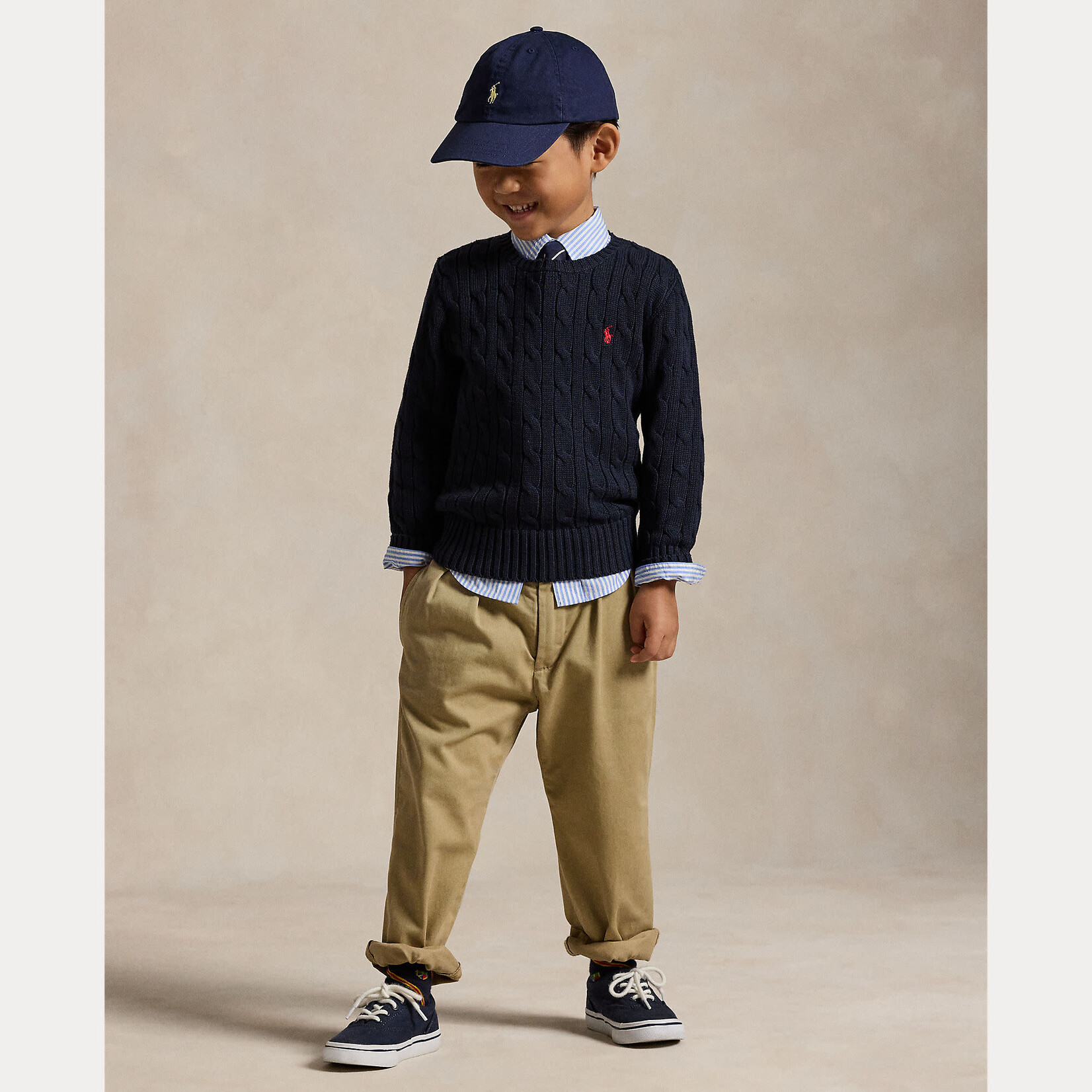 Ralph Lauren LS CABLE CN-TOPS-SWEATER RL NAVY/C3807