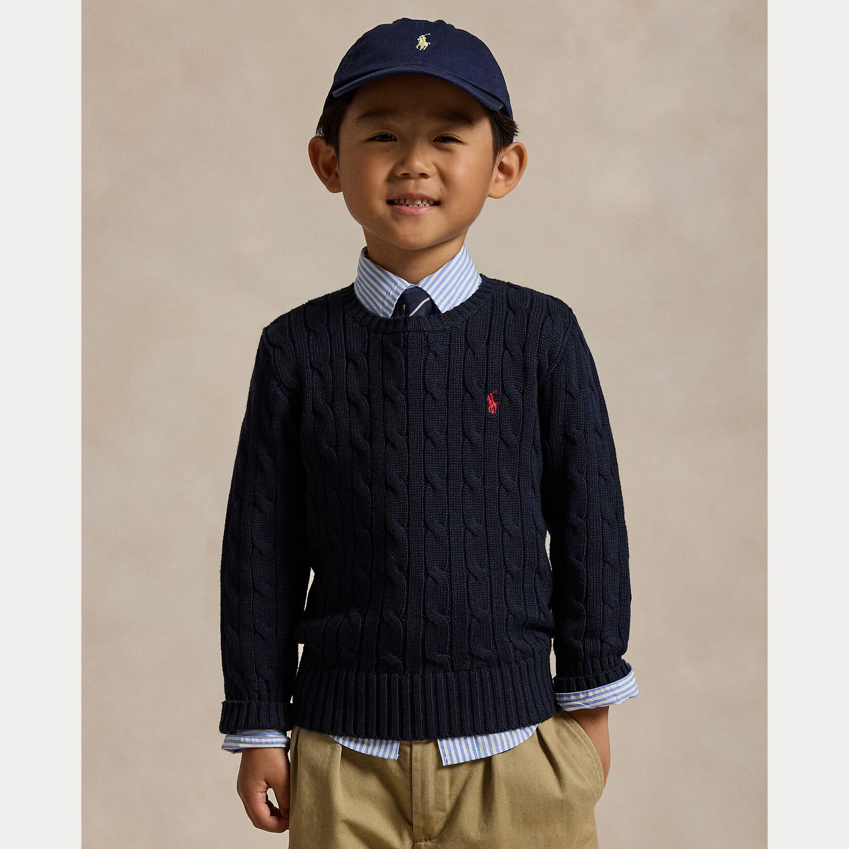 Ralph Lauren LS CABLE CN-TOPS-SWEATER RL NAVY/C3807