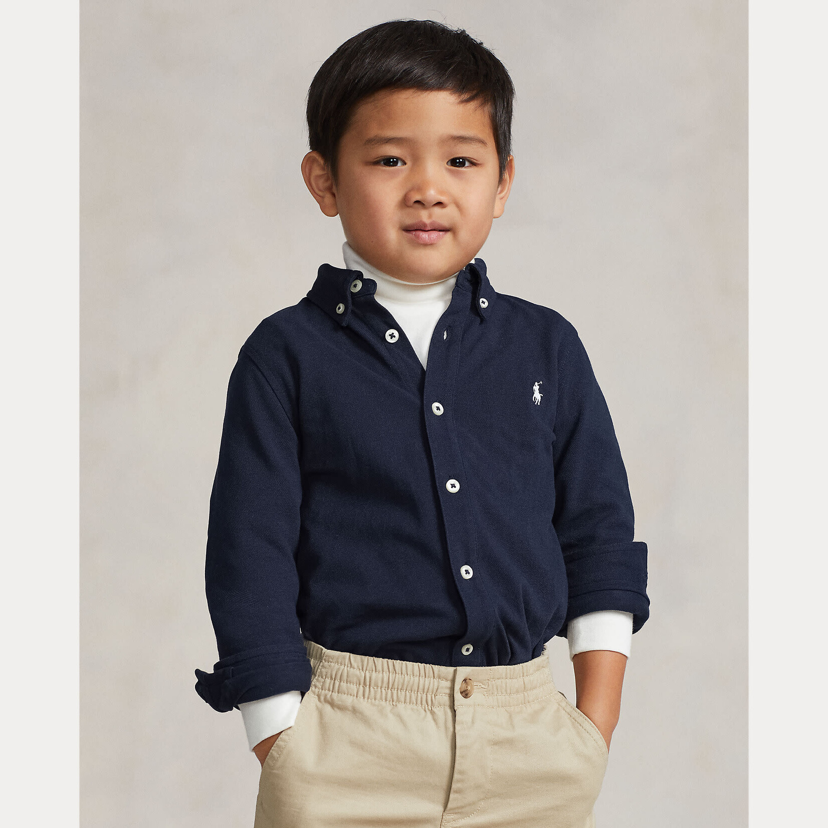 Ralph Lauren LS FB CS M5-SHIRTS-SPORT SHIRT AVIATOR NAVY