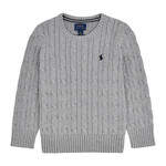 Ralph Lauren LS CABLE CN-TOPS-SWEATER ANDOVER HEATHER/C7932