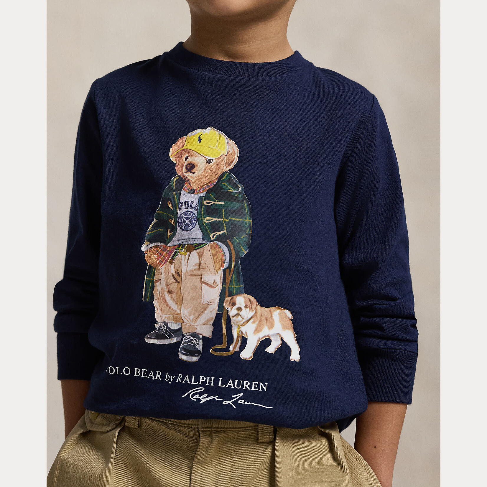Ralph Lauren KNIT-T-SHIRT FA25 BEAR REFINED NAVY