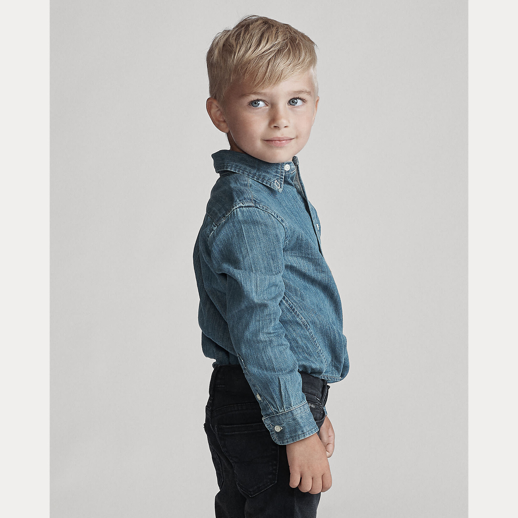 Ralph Lauren LS BD-TOPS-SHIRT DK BLUE