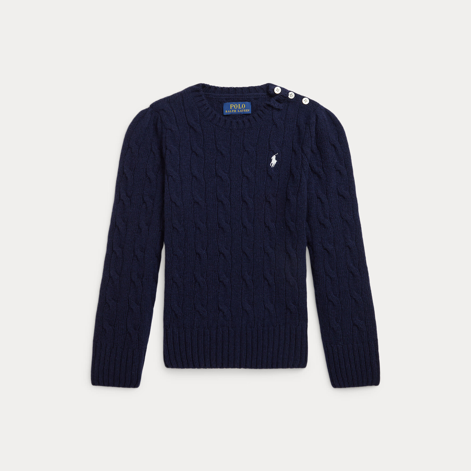 Ralph Lauren CABLE CN-SWEATER-PULLOVER HUNTER  NAVY W/ C2740 NEVIS PP