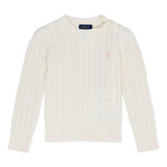 Ralph Lauren CABLE CN-SWEATER-PULLOVER WARM WHITE W/ HINT OF PINK