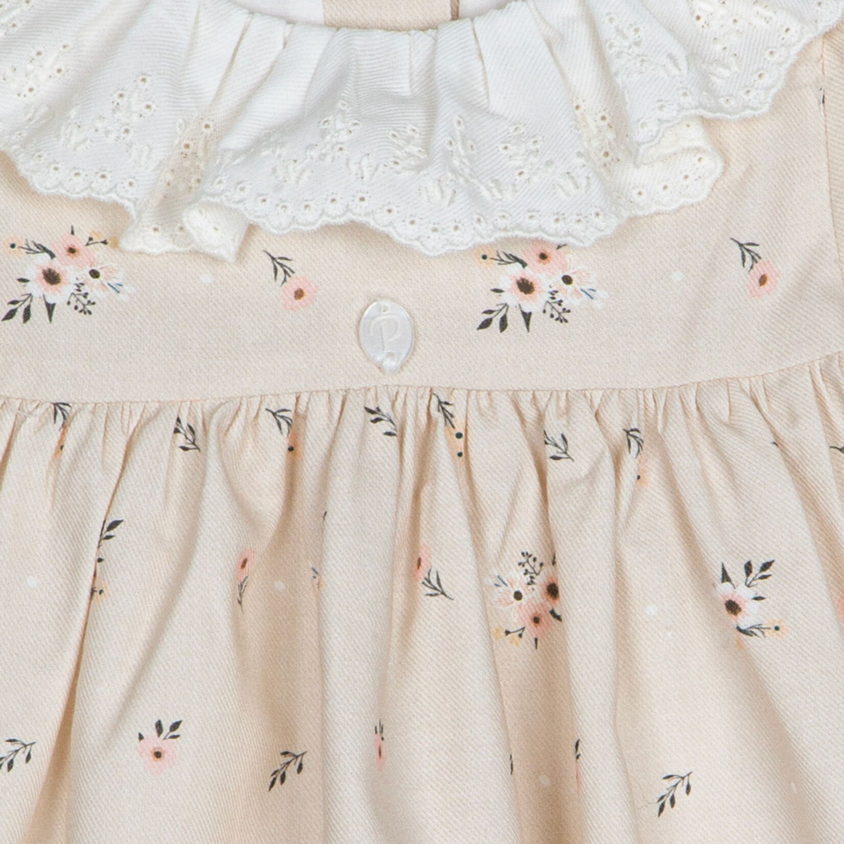 Patachou VESTIDO ML - NEWBORN SOFT - INVERNO 2025 BEIGE FLORAL F25-1