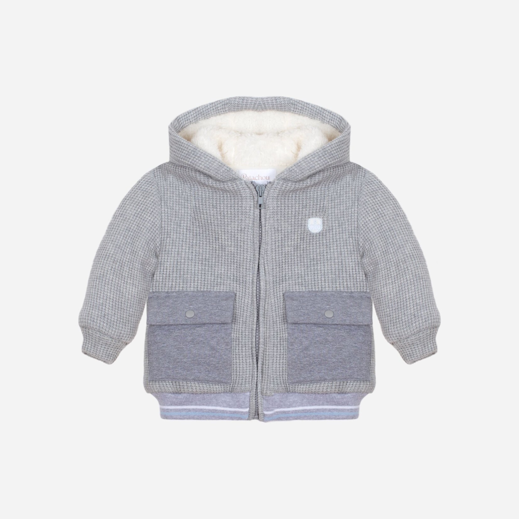 Patachou CASACO - MINI BOY SOFT BLUE - INVERNO 2025 DARK MELANGE GREY