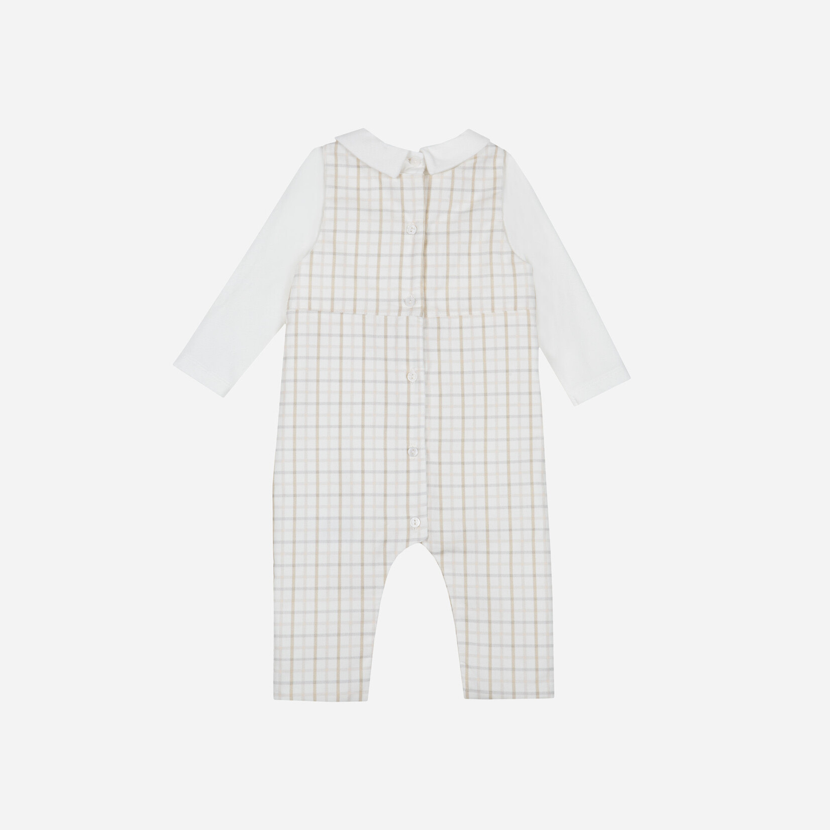 Patachou MACACÃO - NEWBORN SOFT -  INVERNO 2025 BEIGE CHECKS F25-1