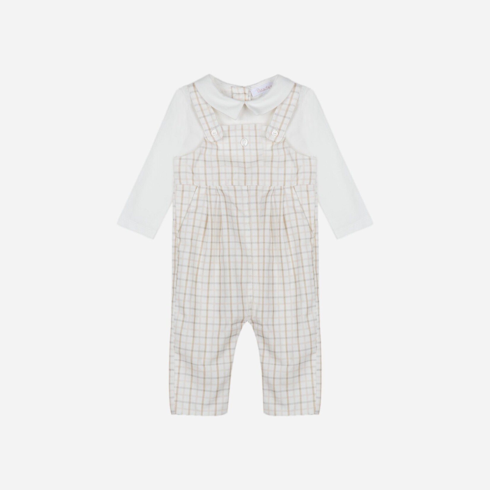 Patachou MACACÃO - NEWBORN SOFT -  INVERNO 2025 BEIGE CHECKS F25-1