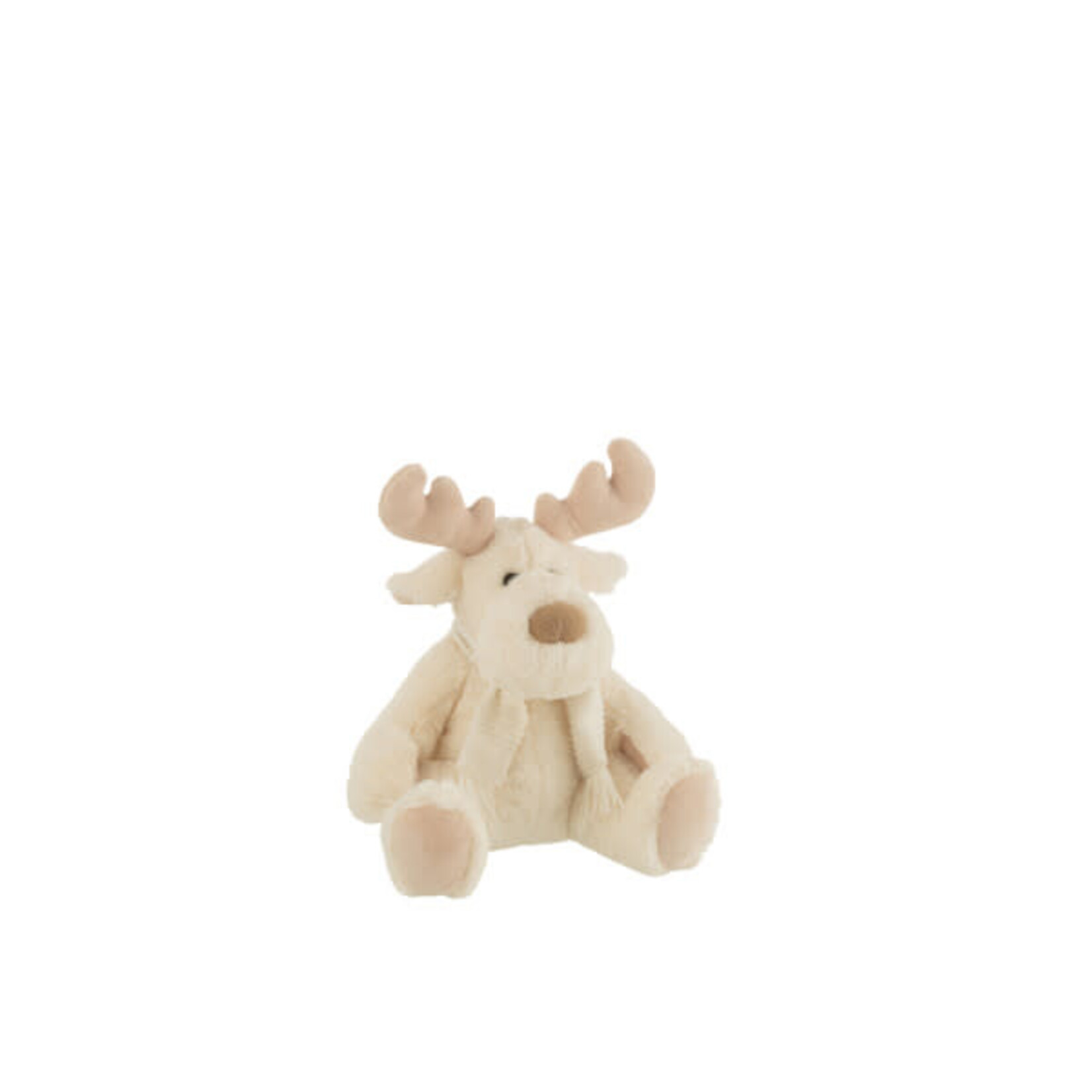 J-Line Rendier+Sjaal Zittend Textiel Wit/Beige Small