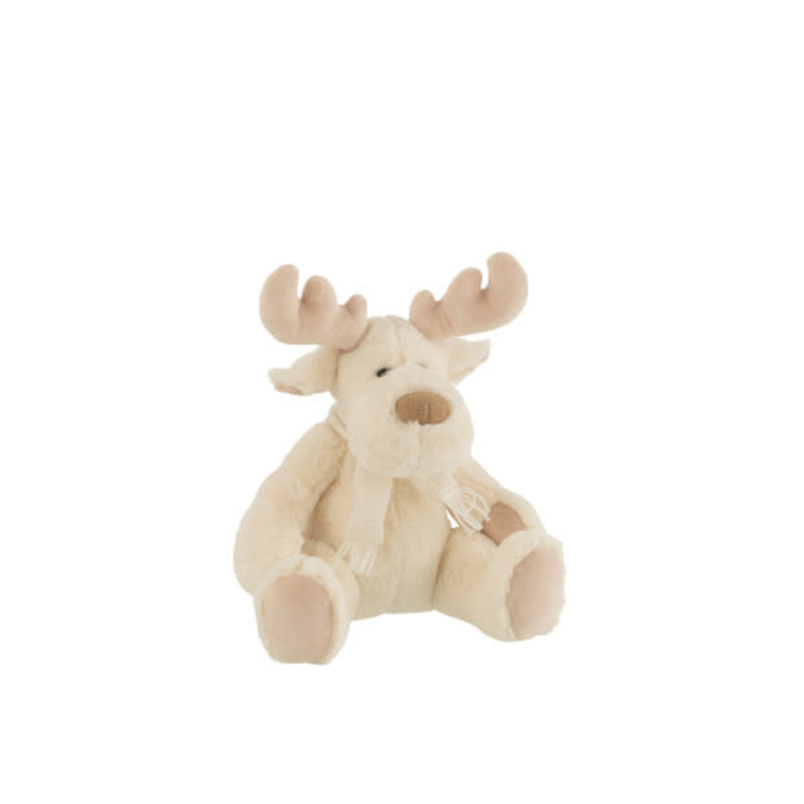 J-Line Rendier+Sjaal Zittend Textiel Wit/Beige Medium