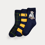 Ralph Lauren PLACED DOG-CREW SOCK-3 PACK NAVY//NAVY/NAVY