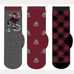 Ralph Lauren ICE SKTR BR-CREW SOCK-3 PACK GREY H/RED/BLACK