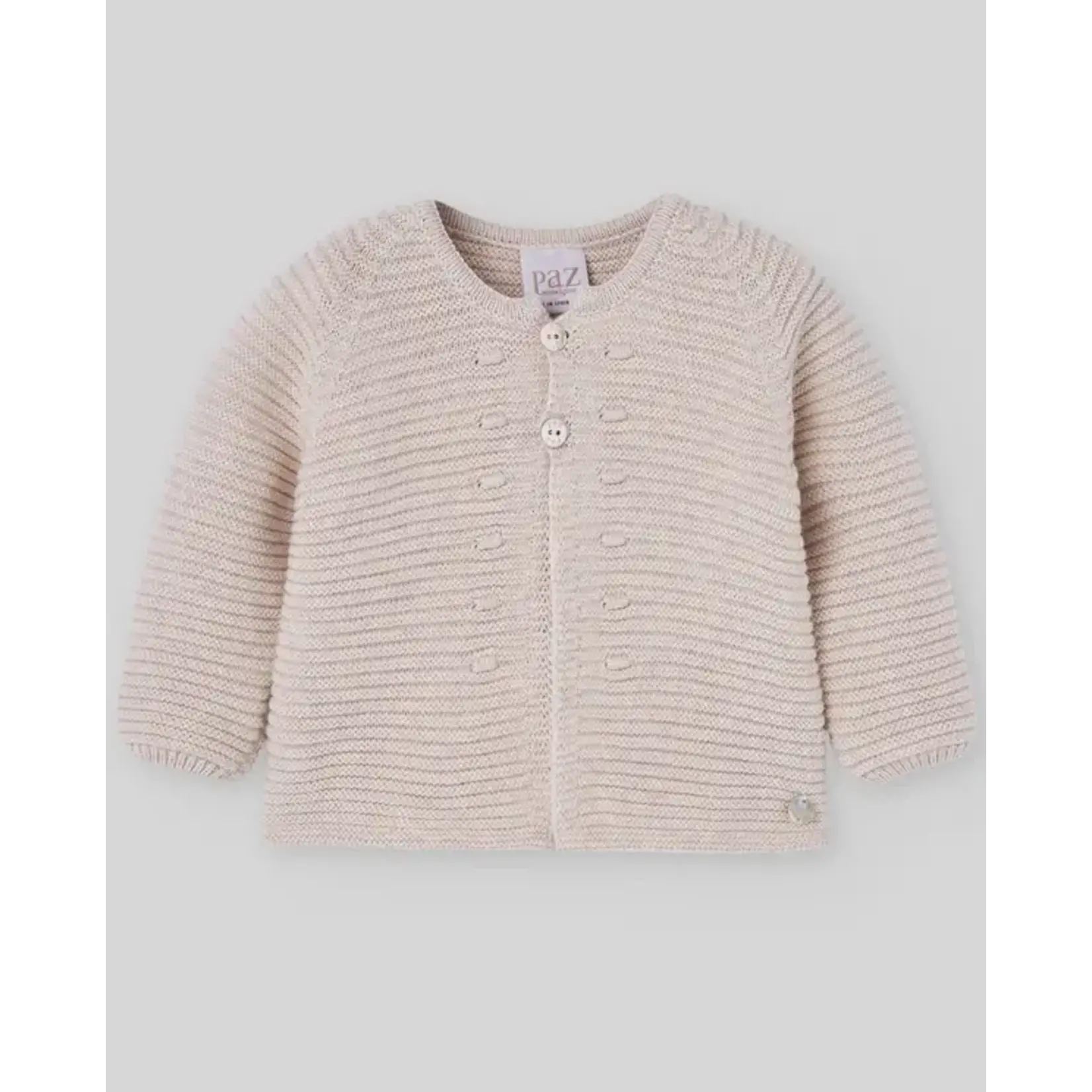 Paz Rodriguez KNIT NEWBORN CARDIGAN "ESENCIAL"_Light Brown_001-120973