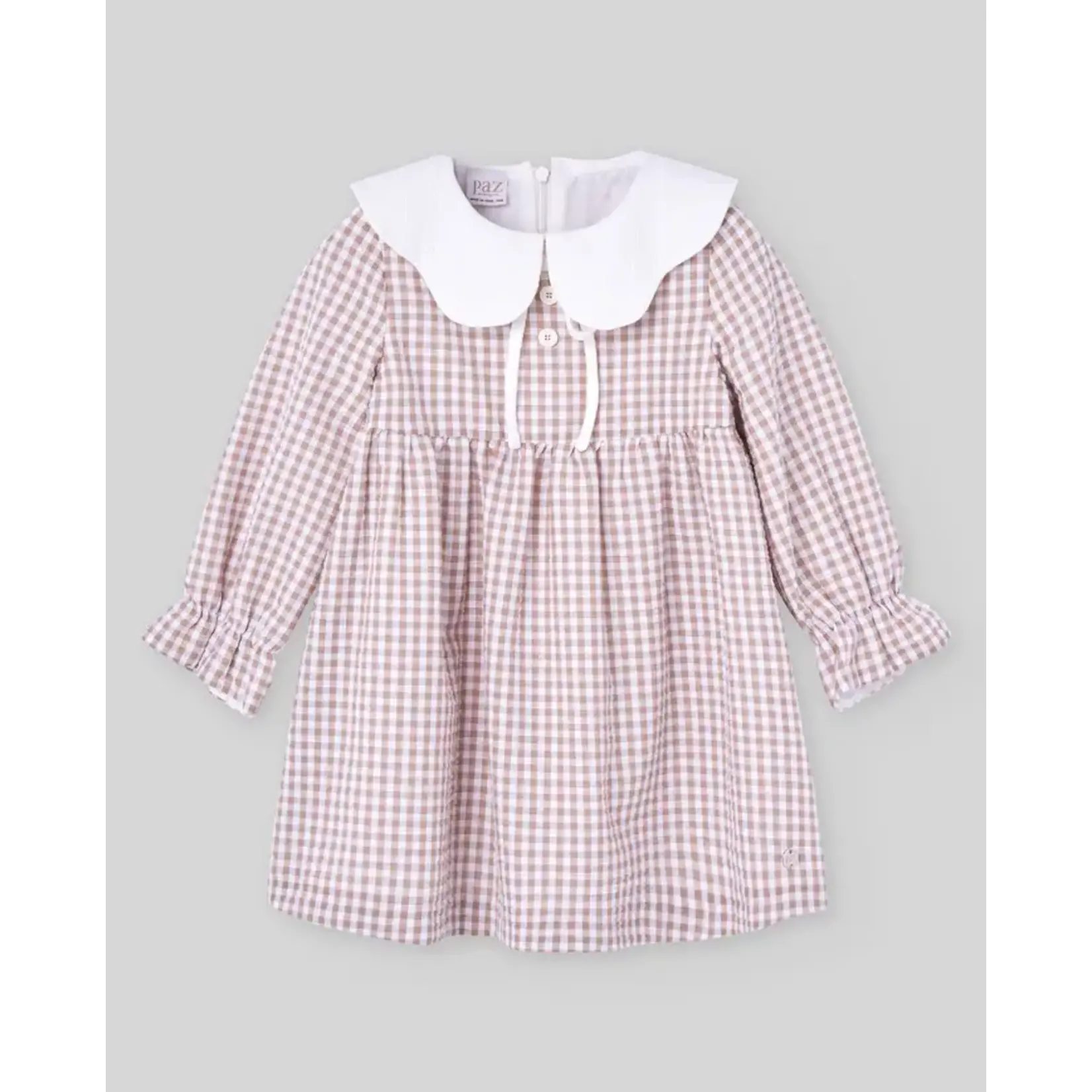 Paz Rodriguez WOVEN INFANT GIRL DRESS "SETITAS"_Light Brown_004-152930