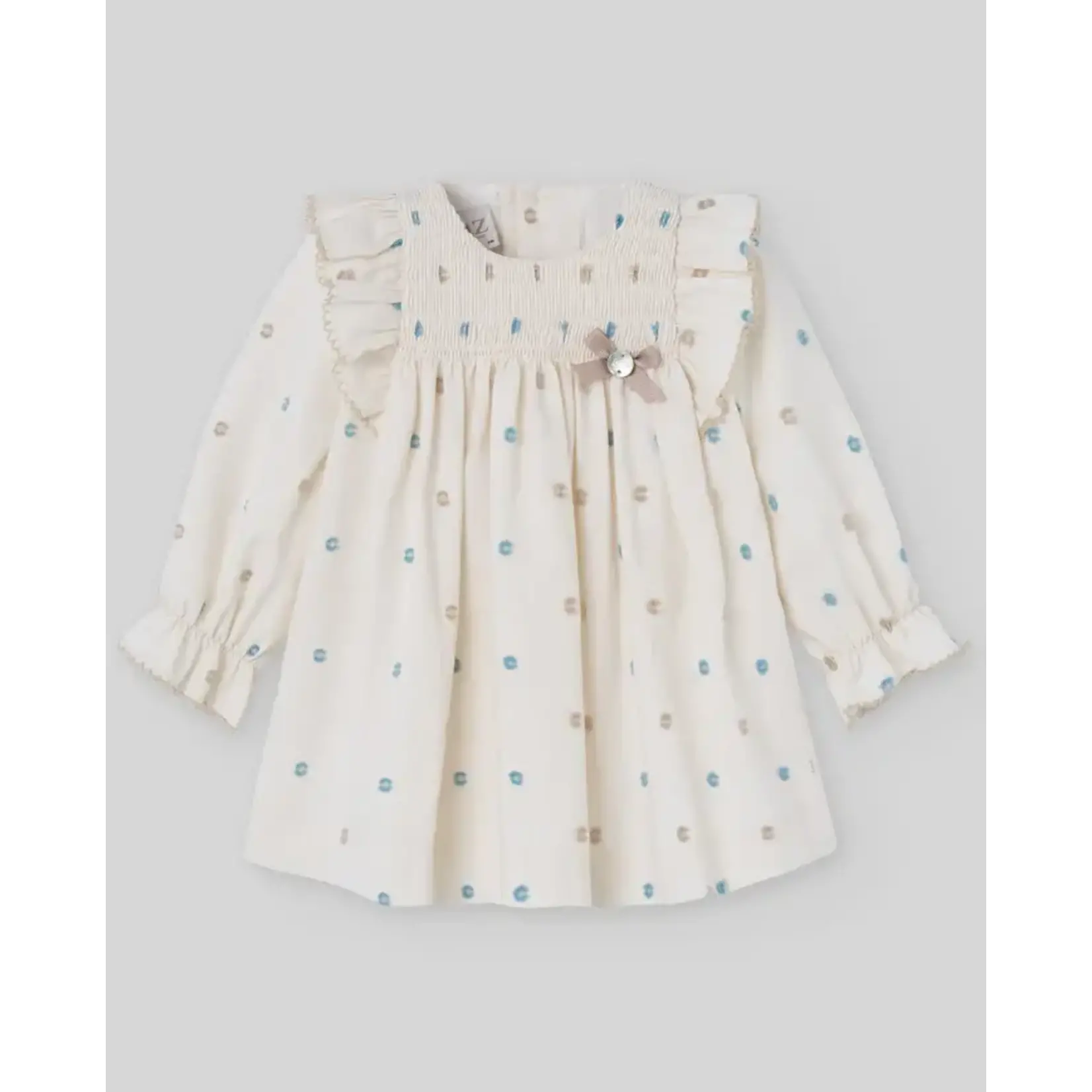 Paz Rodriguez WOVEN NEWBORN DRESS "KOALA"_Dutch Blue_004-153064