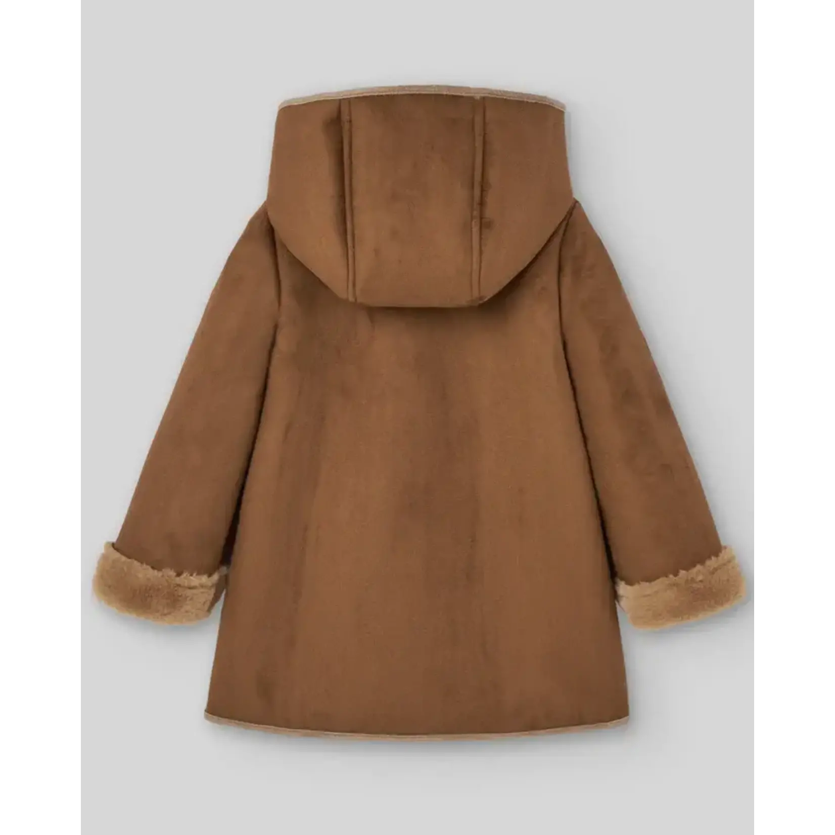 Paz Rodriguez WOVEN INFANT COAT "POMPON"_Brown_012-152991