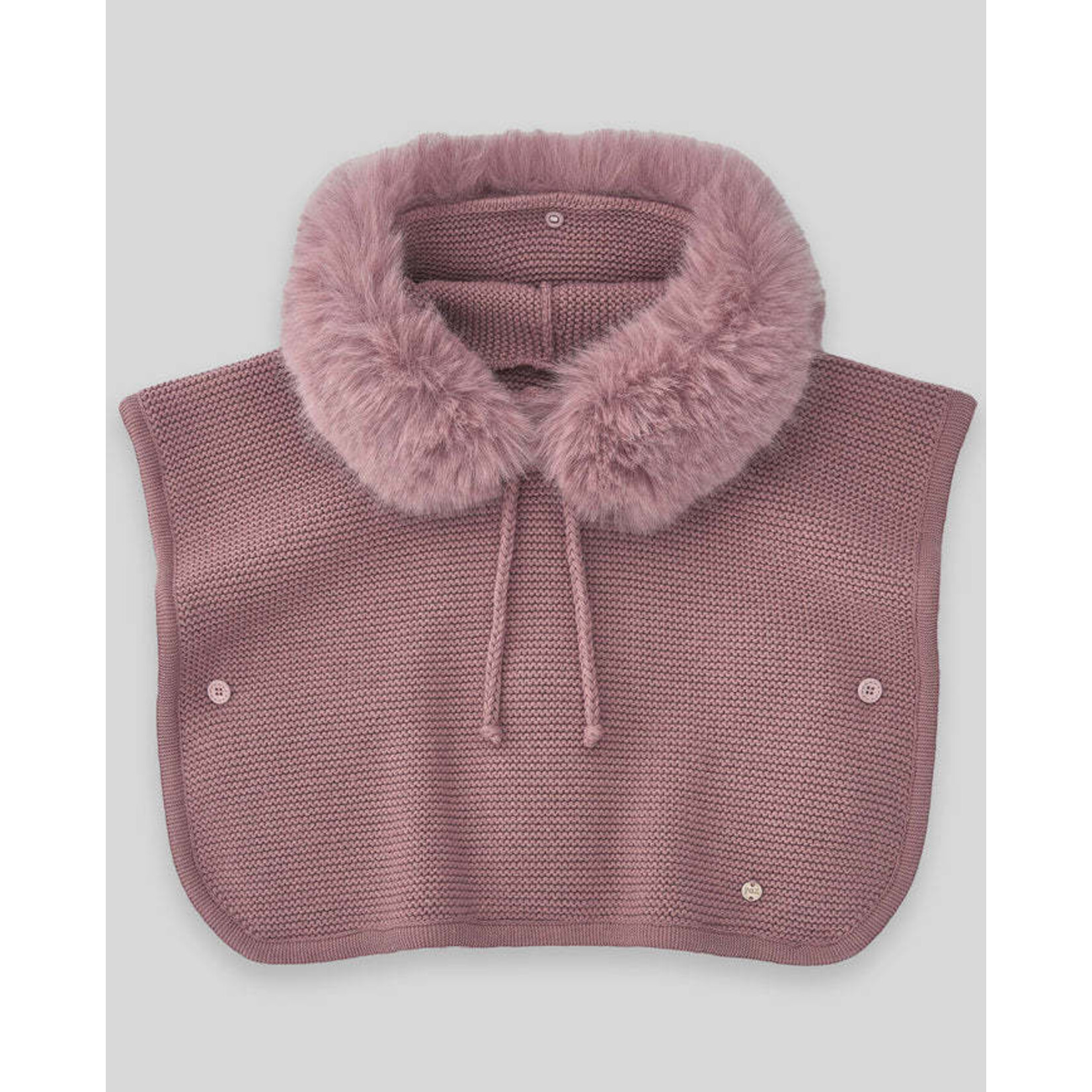 Paz Rodriguez KNIT INFANT GIRL PONCHO "ESENCIAL"_Pink Blush _019-130937