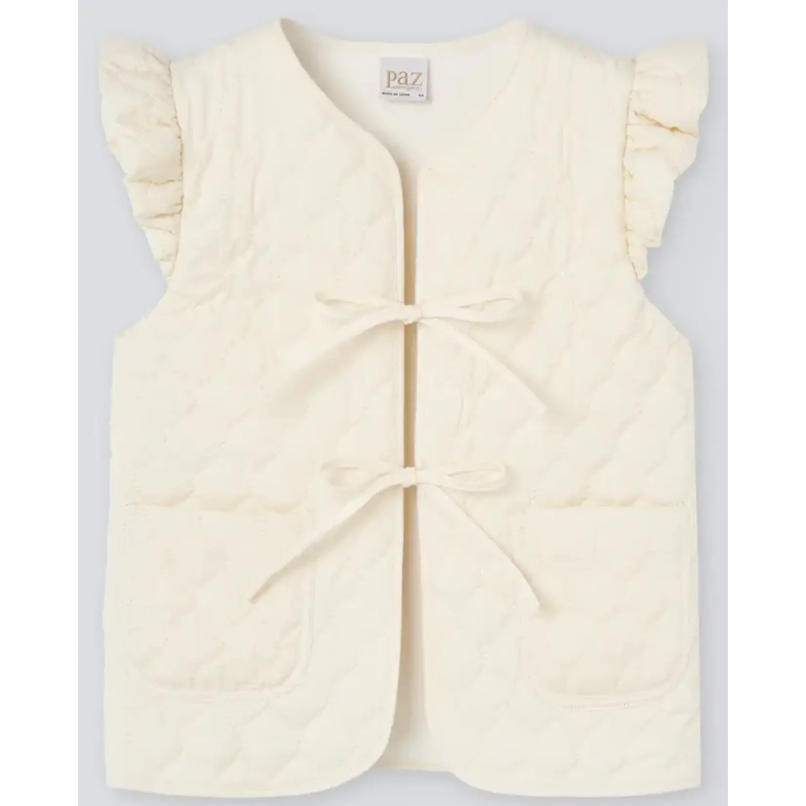 Paz Rodriguez WOVEN INFANT GIRL WAISTCOAT "CAMINO"_Cream_030-152940