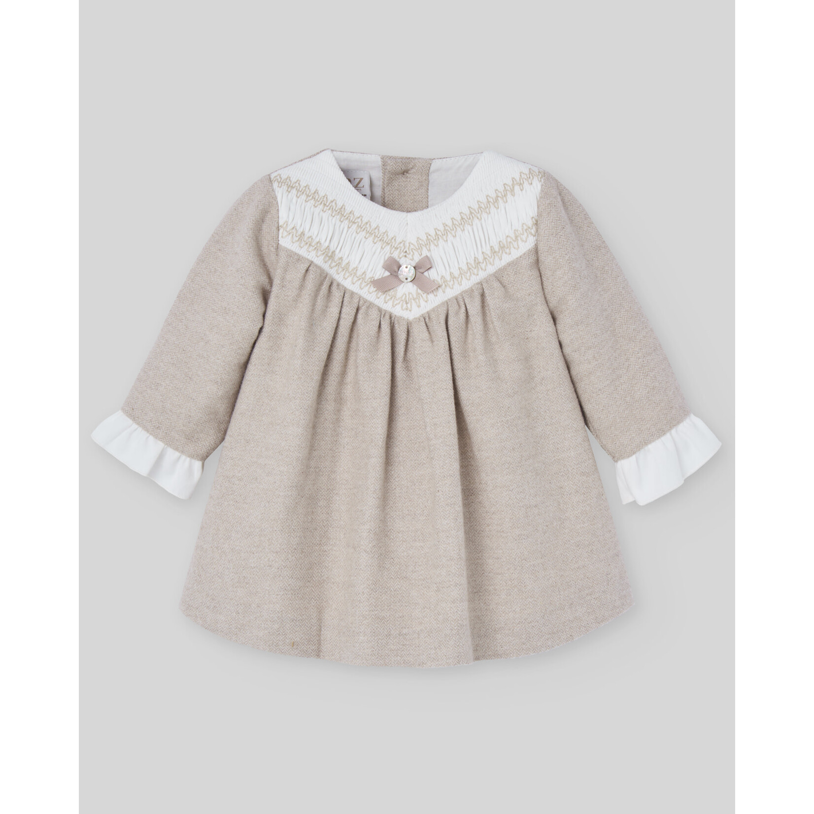 Paz Rodriguez WOVEN NEWBORN DRESS "PONY"_Light Brown_004-153082