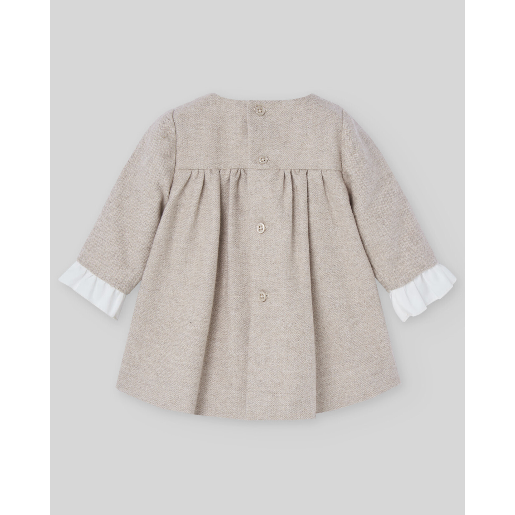 Paz Rodriguez WOVEN NEWBORN DRESS "PONY"_Light Brown_004-153082