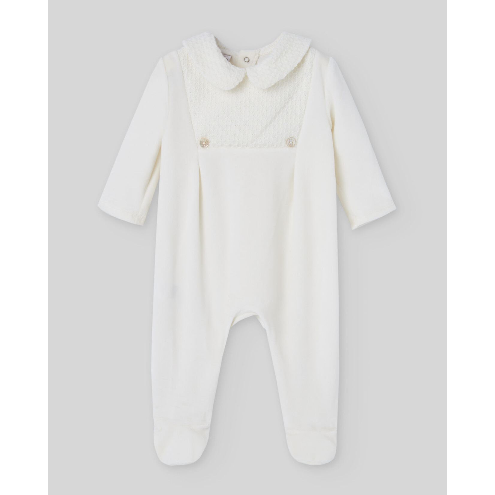 Paz Rodriguez KNIT NEWBORN ROMPER "TERNURA OI 25-26"_Cream_005-193145