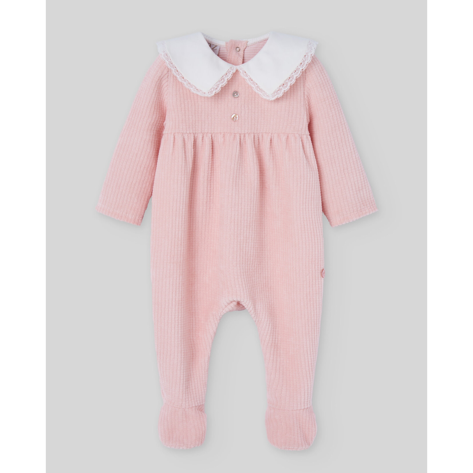 Paz Rodriguez KNIT NEWBORN ROMPER "TERNURA OI 25-26"_Powder Pink_005-193153