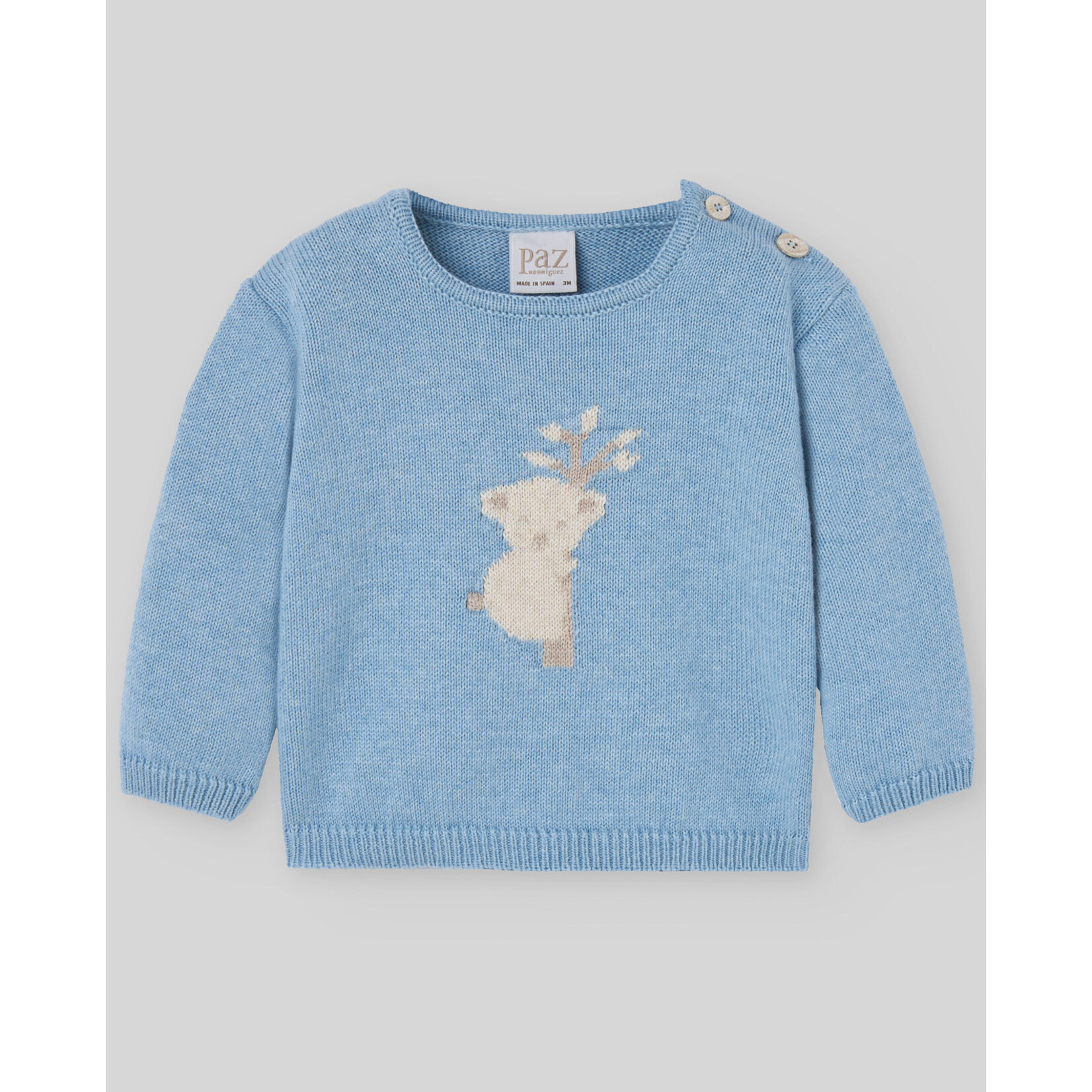 Paz Rodriguez KNIT NEWBORN PULLOVER "KOALA"_Dutch Blue _014-123061