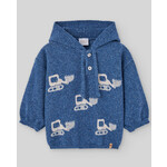 Paz Rodriguez KNIT NEWBORN PULLOVER "NOGAL"_Lead Blue_014-132859
