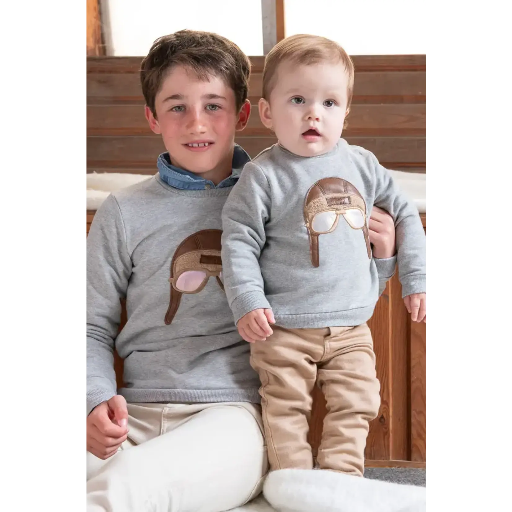 Natini SWEATER PILOT GREY-BROWN