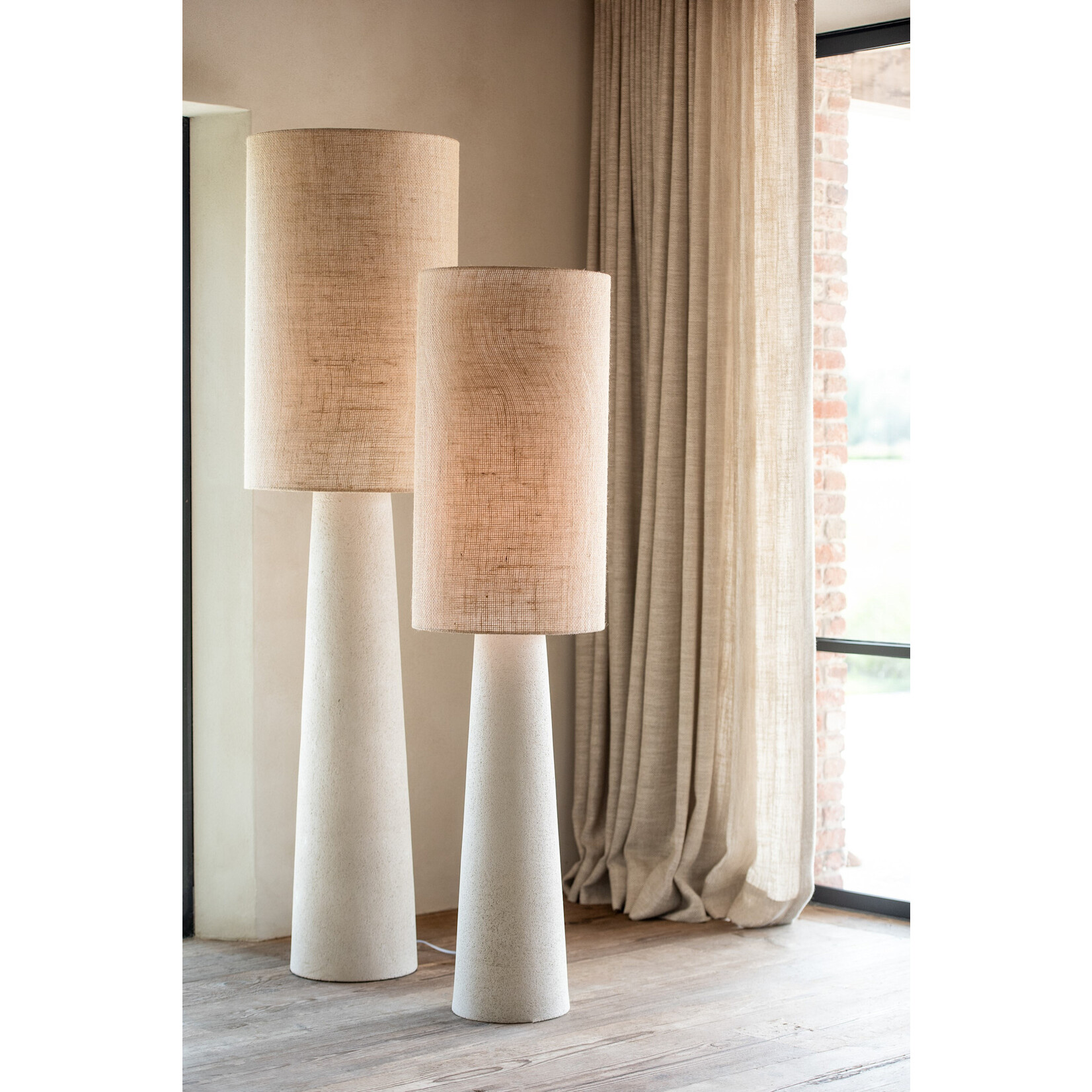 J-Line Staanlamp Ava Glasvezel/Jute Naturel Small