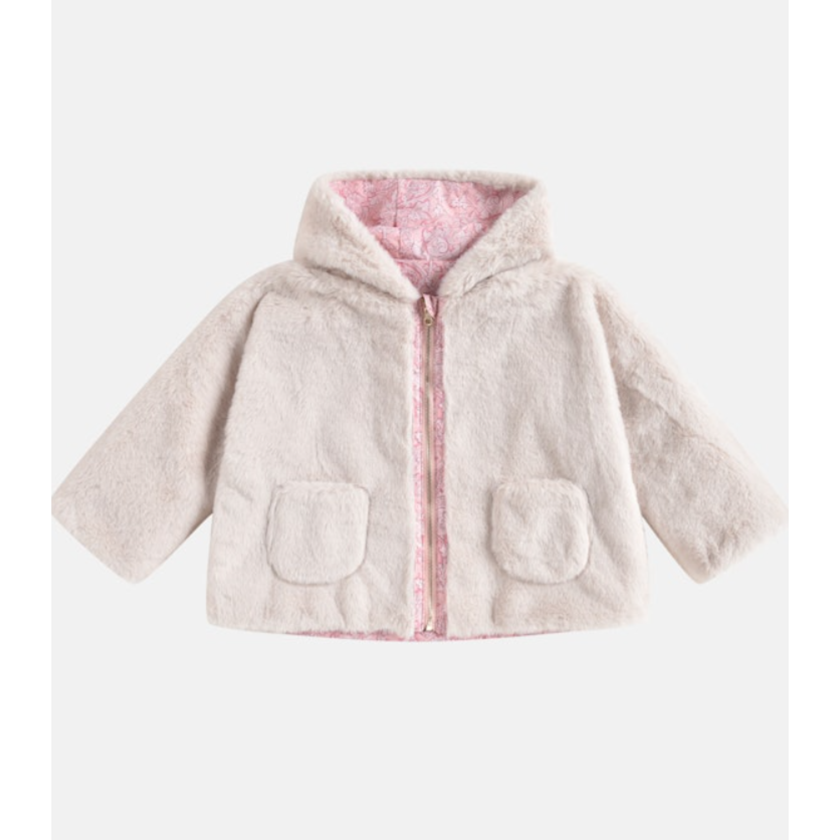 Louise Misha Reversible Coat Felvet Pink Mountain Avens