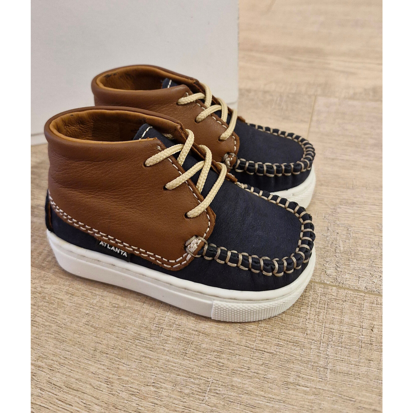 Atlanta Baby bootie - Blue dark nubuk & camel