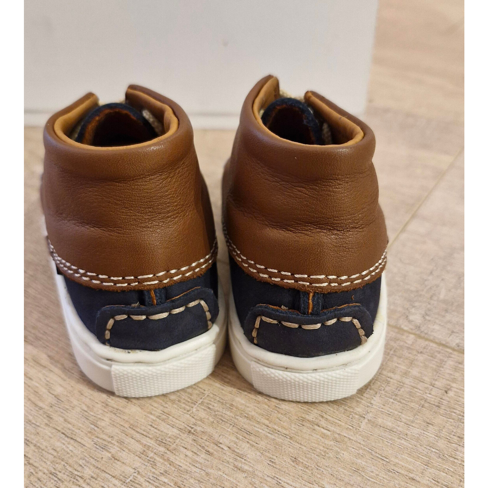 Atlanta Baby bootie - Blue dark nubuk & camel