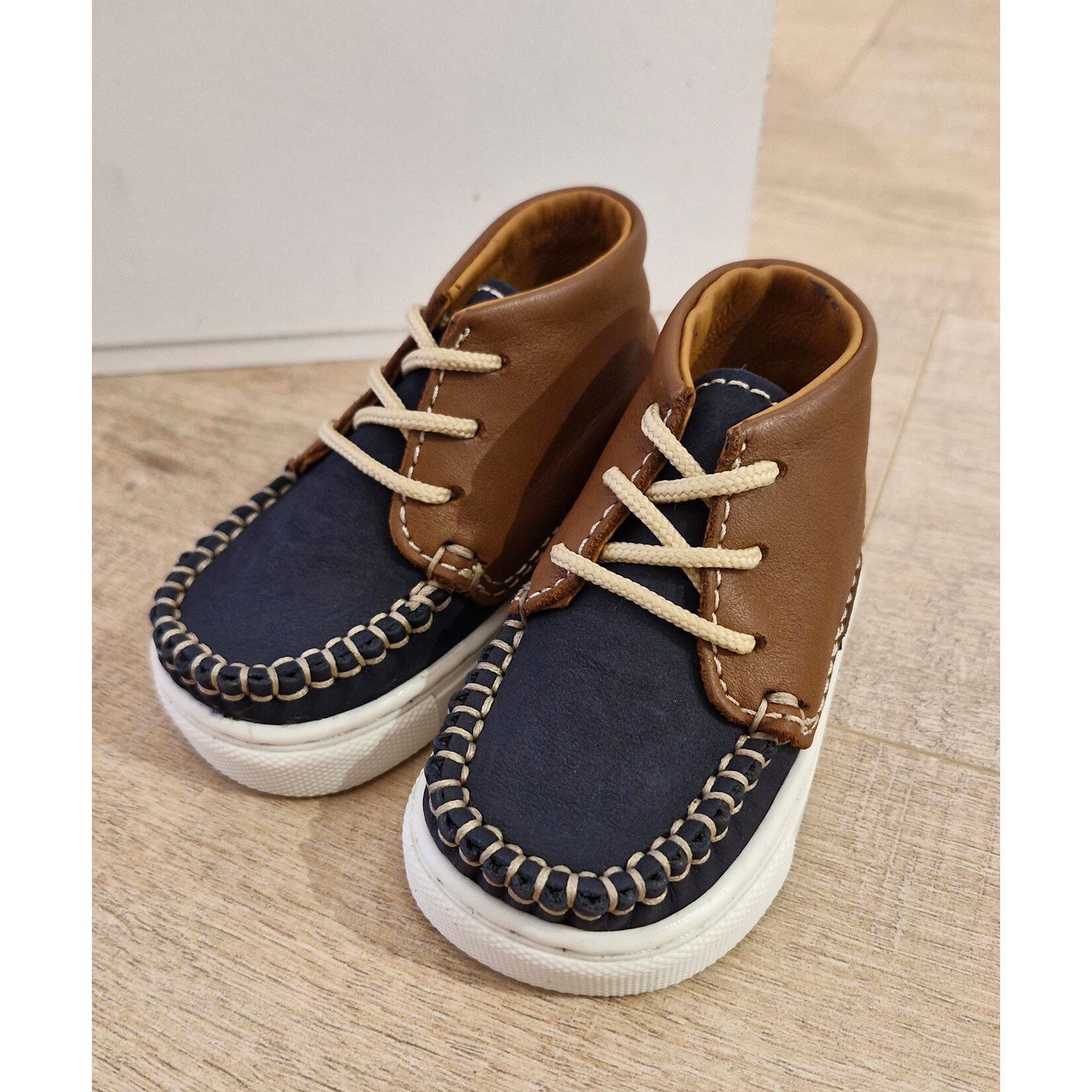 Atlanta Baby bootie - Blue dark nubuk & camel