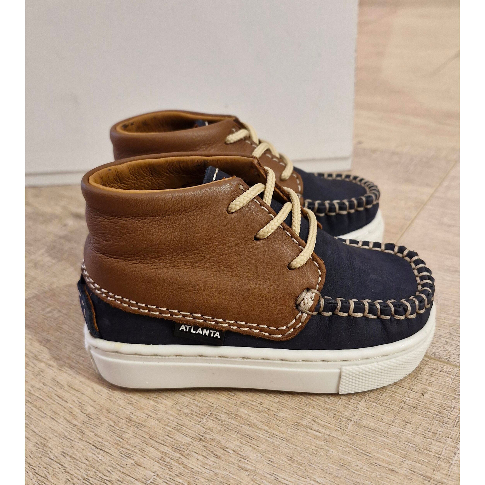 Atlanta Baby bootie - Blue dark nubuk & camel