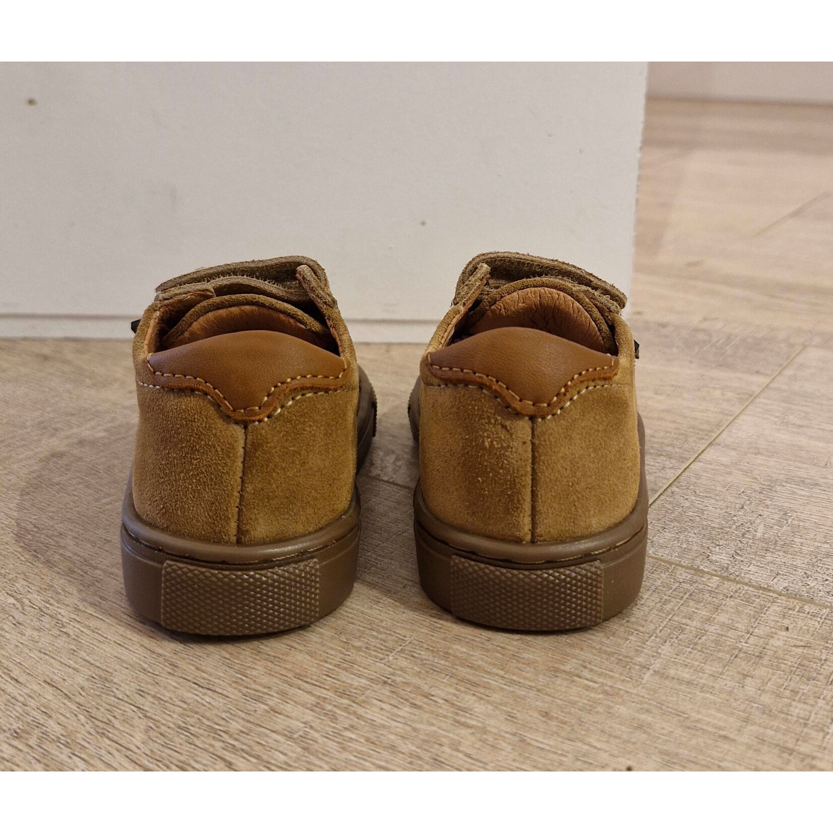 Atlanta Sneaker three straps - Beige suede & camel smooth