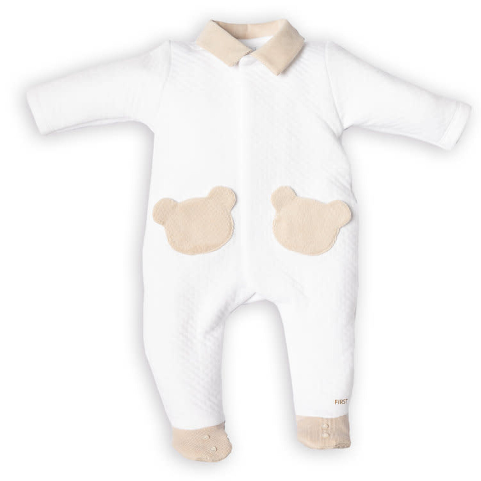 First 6103127 white/beige rompersuit