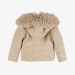 Paz Rodriguez KNIT NEWBORN COAT "ESENCIAL" Sand