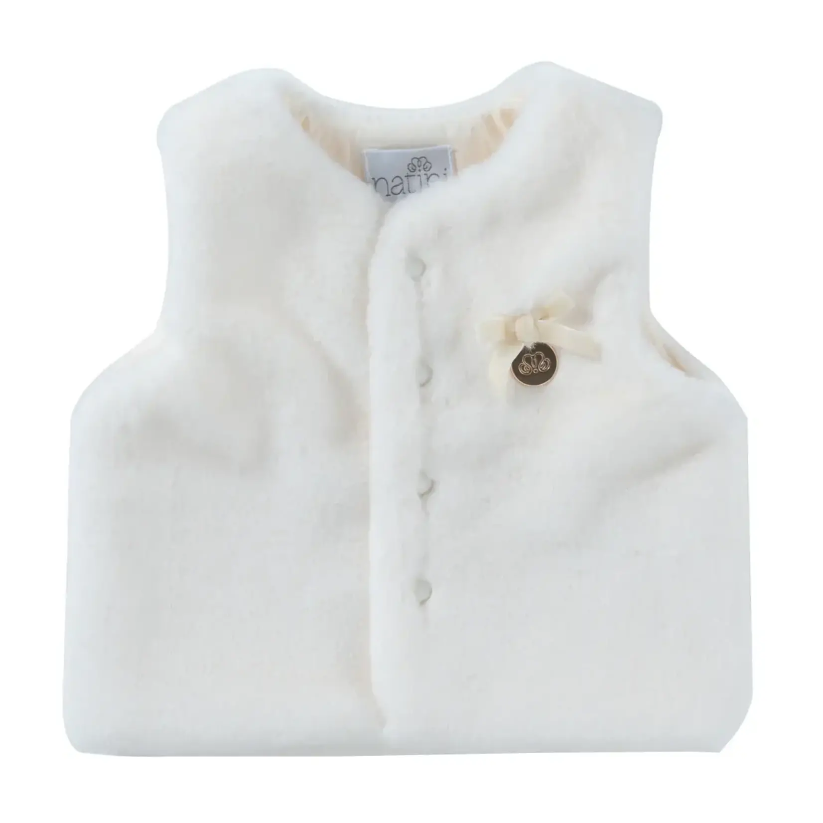 Natini GILET FUR GIRL_CREAM