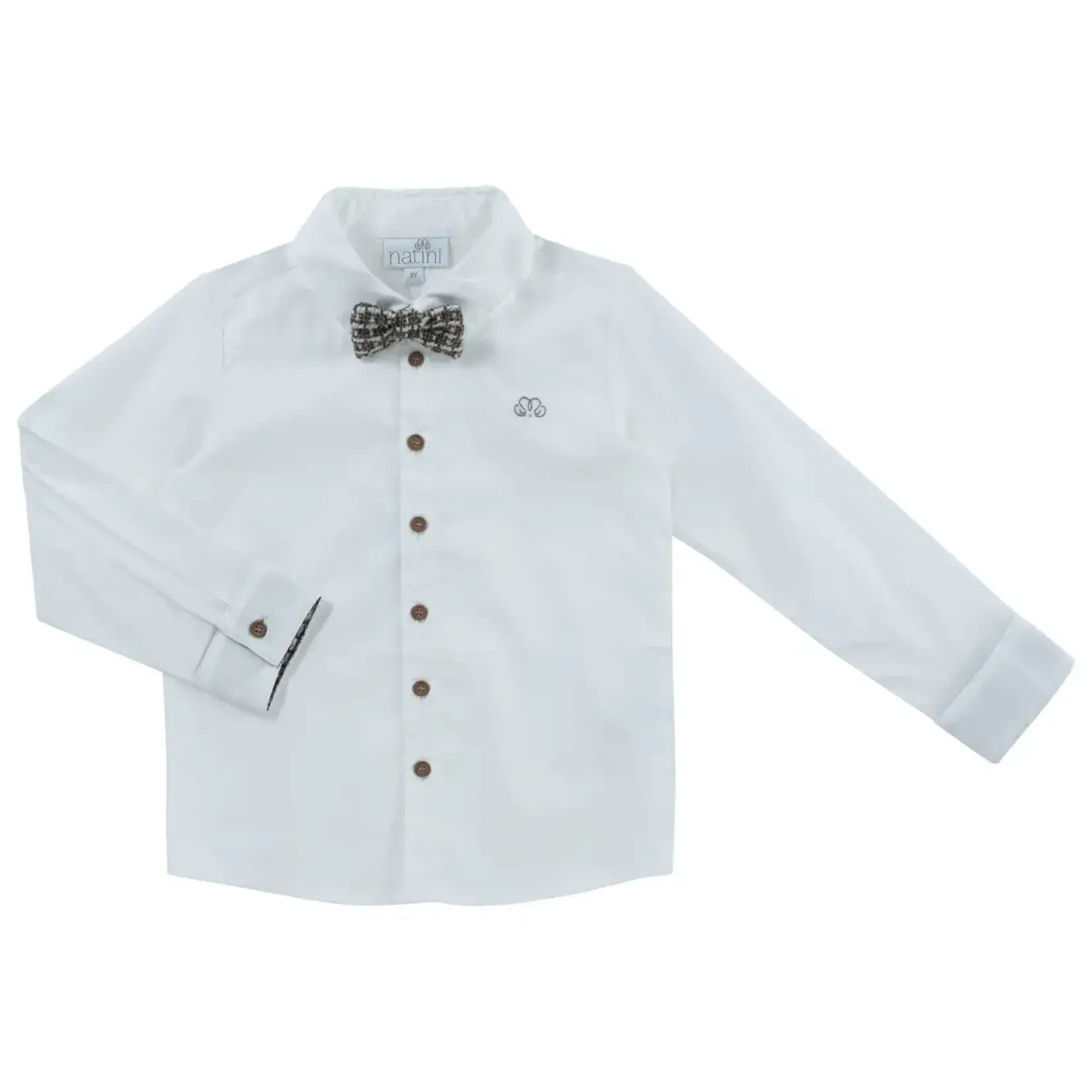 Natini SHIRT PIERROT BOW SQUARE-WHITE