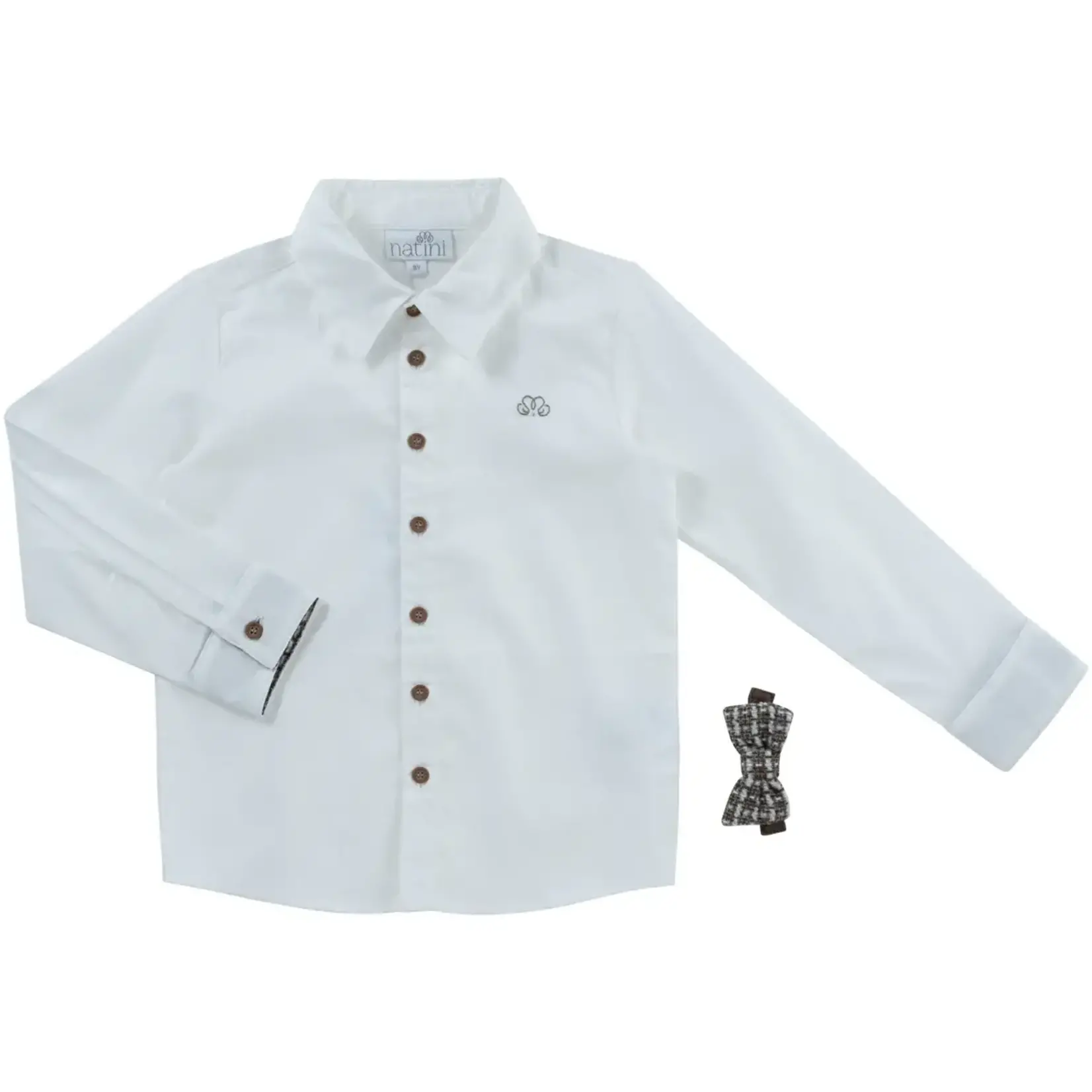 Natini SHIRT PIERROT BOW SQUARE-WHITE