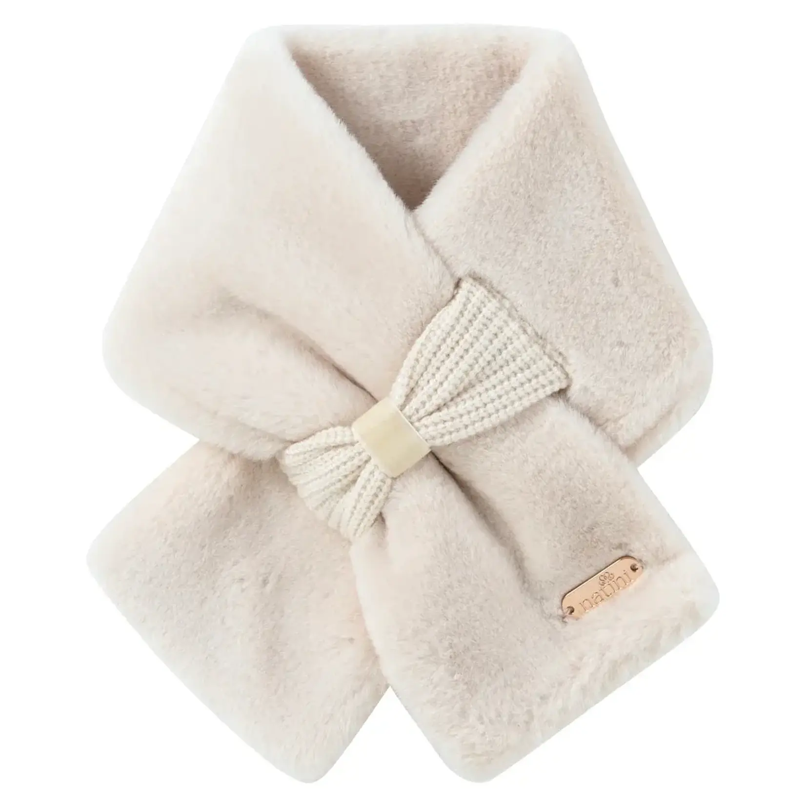 Natini SCARF FUR BOW-CREAM