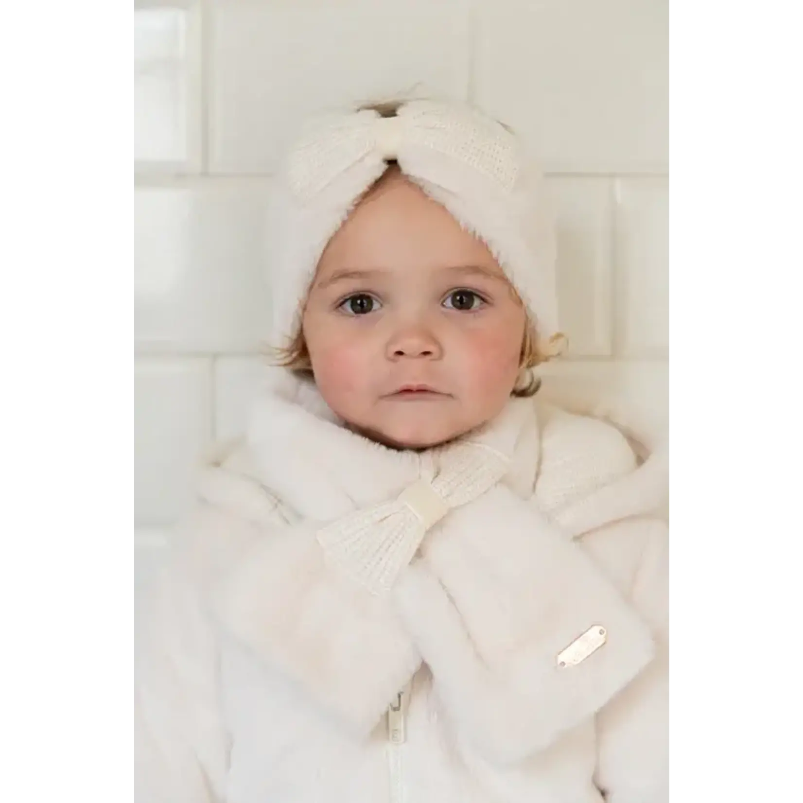 Natini HEADBAND FUR BOW CREAM