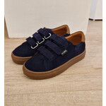 Atlanta Sneaker three straps - Blue dark suede & camel smooth