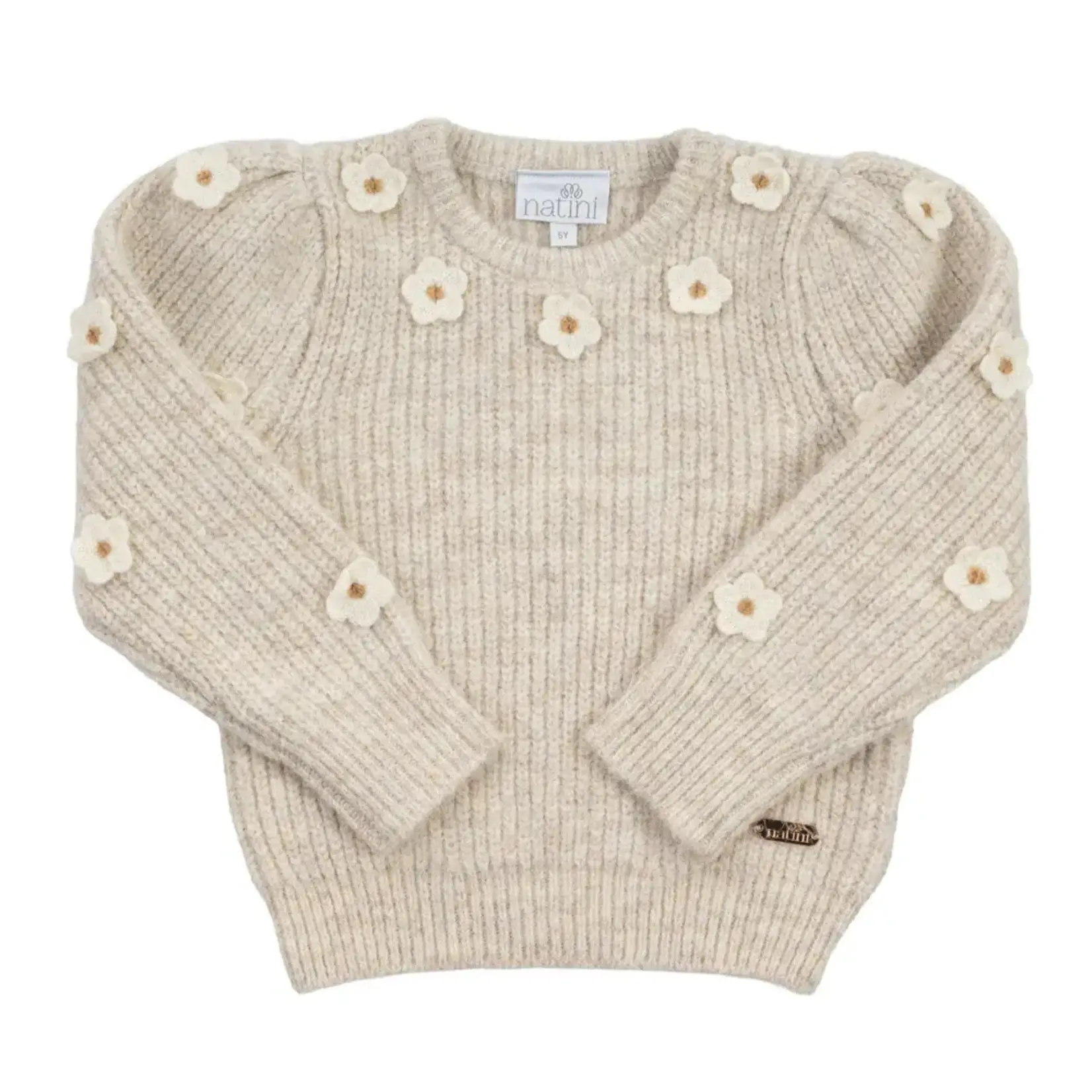 Natini PULL FLOWERS LIGHT BEIGE
